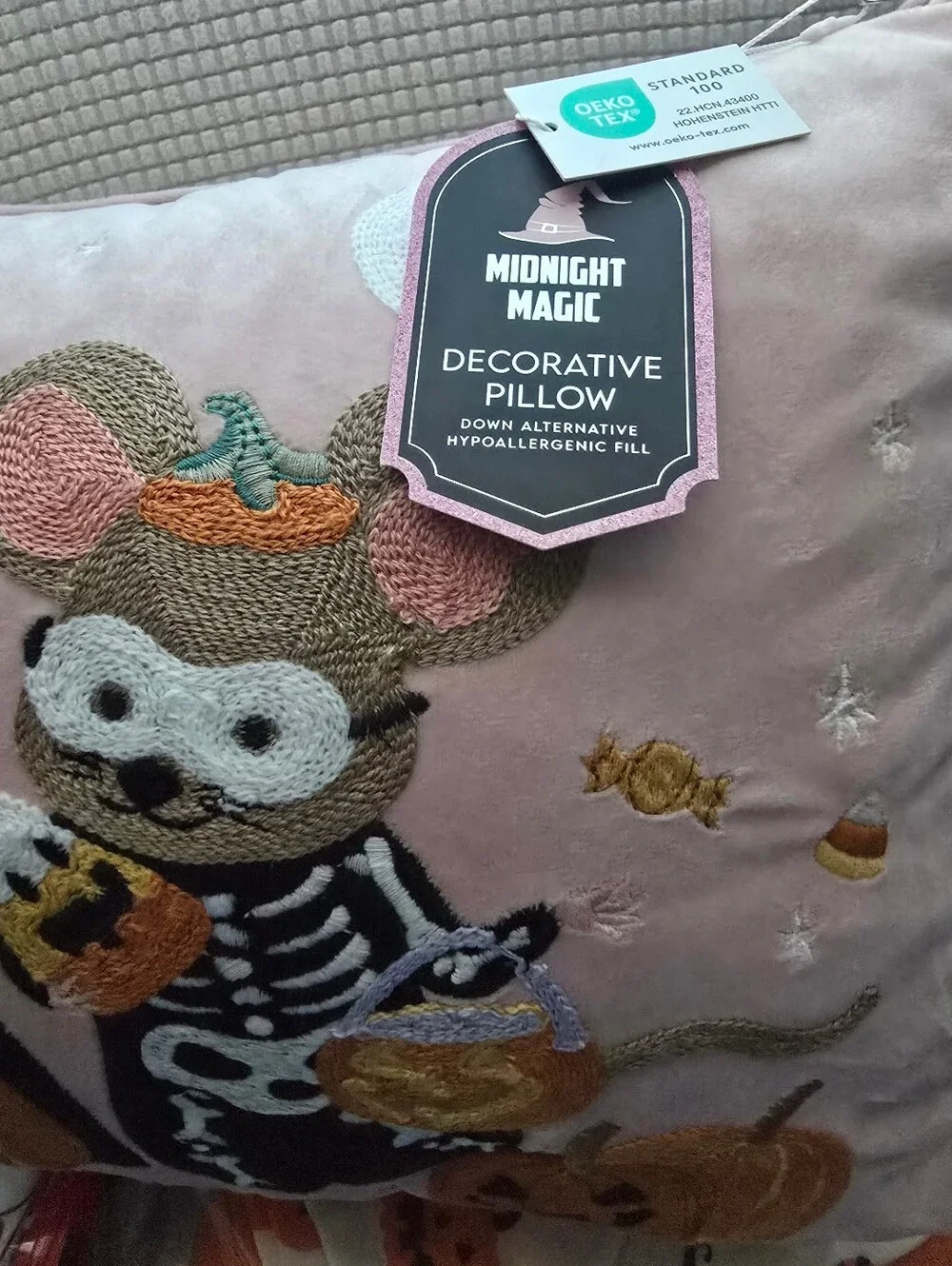 midnight magic pillow halloween Decorative Pillow Mouse